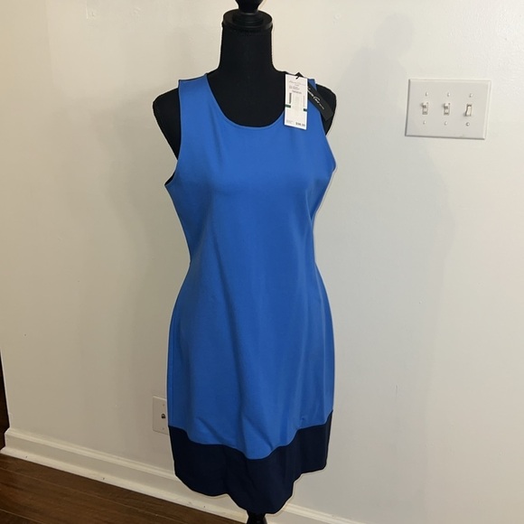 NWT Kenneth Cole Color Block Dress, sz L. - Picture 1 of 10